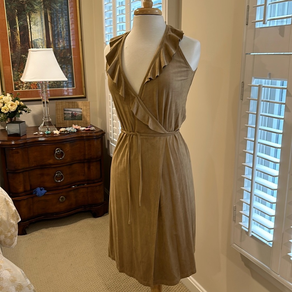 Tan Ruffle Dress